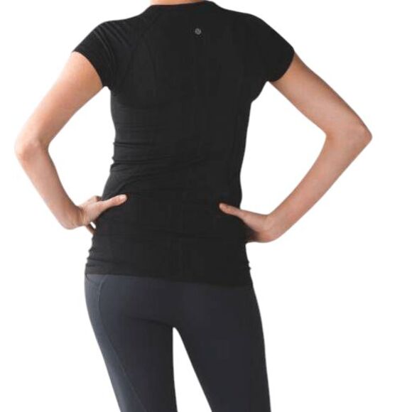 LULULEMON ATHLETICA Swiftly Tech Short Sleeve In Black Size 4 - Picture 2 of 4